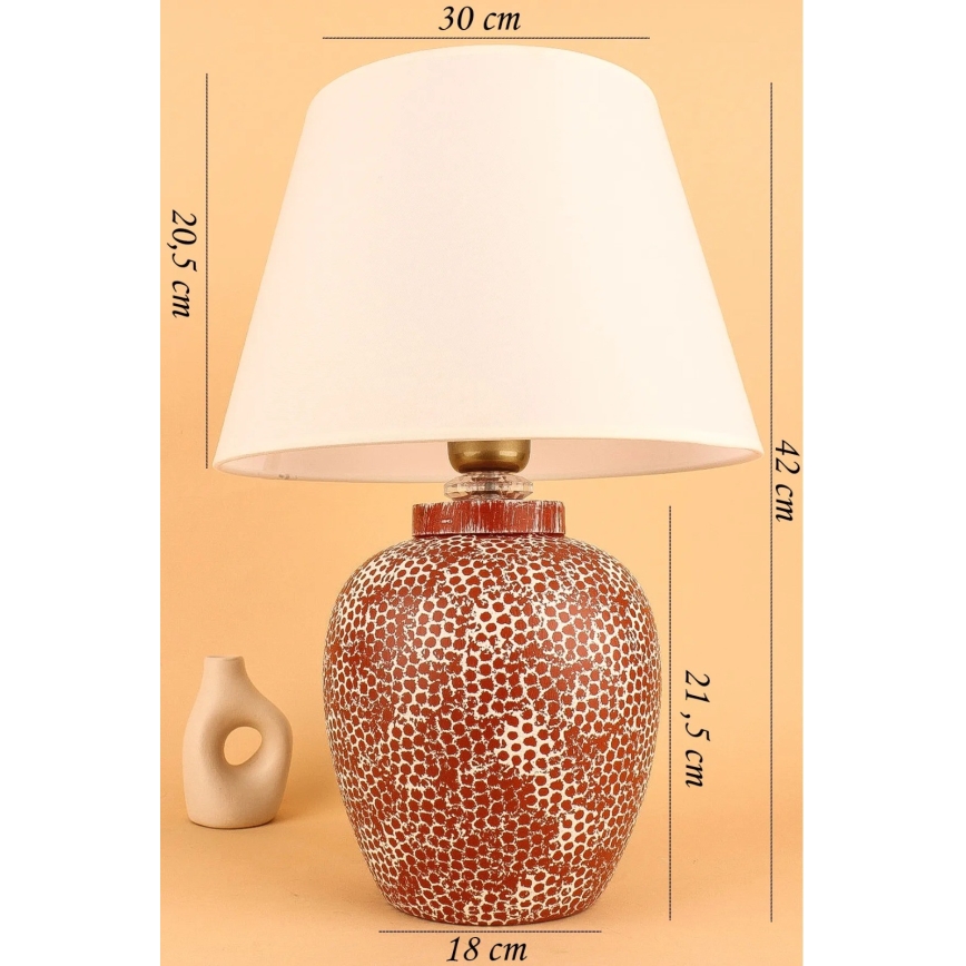 Настолна лампа RAMZES 1xE27/40W/230V кремава/червена