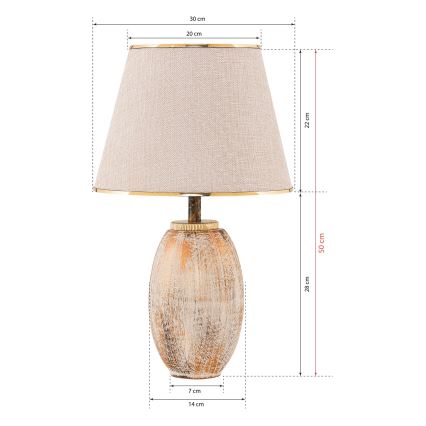 Настолна лампа RAMZES 1xE27/40W/230V кремава/златна