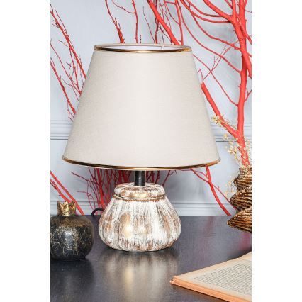 Настолна лампа RAMZES 1xE27/40W/230V кремава/златна