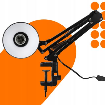 Настолна лампа с щипка 1xE27/60W/230V черна