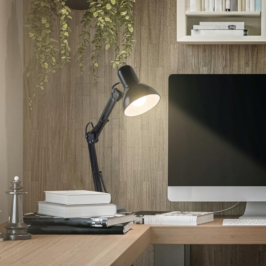 Настолна лампа с щипка 2 в 1 1xE27/60W/230V черна