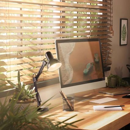 Настолна лампа с щипка 2 в 1 1xE27/60W/230V черна