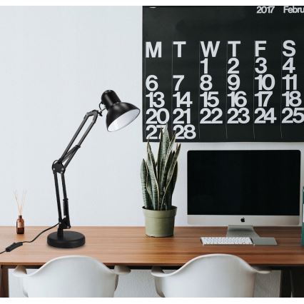 Настолна лампа с щипка 2 в 1 1xE27/60W/230V черна