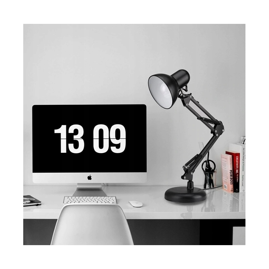 Настолна лампа с щипка 2 в 1 1xE27/60W/230V черна