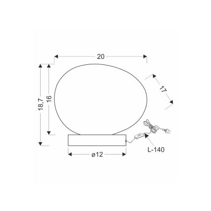 Настолна лампа STONES 1xE27/40W/230V