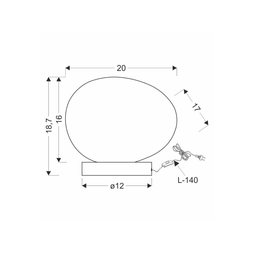 Настолна лампа STONES 1xE27/40W/230V