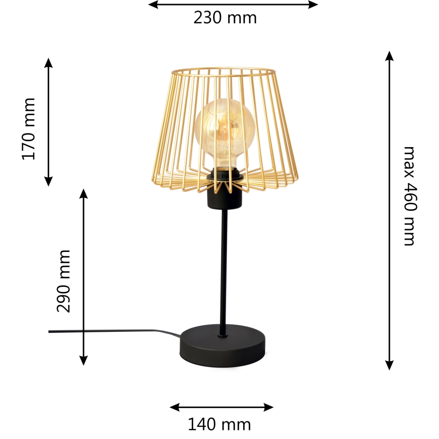 Настолна лампа TORRI 1xE27/15W/230V златист/черен