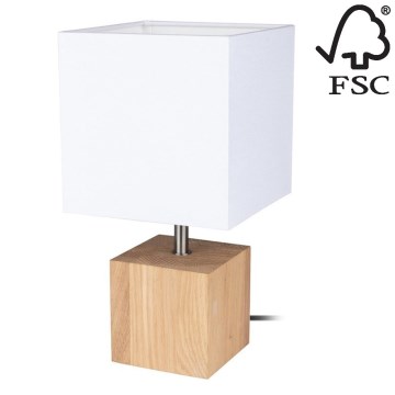 Настолна лампа TRONGO SQUARE 1xE27/25W/230V дъб - FSC сертифицирана