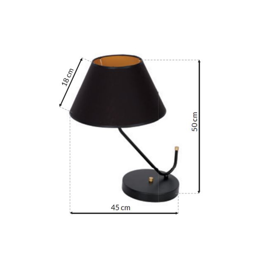 Настолна лампа VICTORIA 1xE27/60W/230V черна