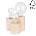 Настолна лампа VINCENT 3xE27/15W/230V бреза - FSC сертифицирана