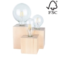 Настолна лампа VINCENT 3xE27/15W/230V бреза - FSC сертифицирана