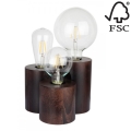 Настолна лампа VINCENT 3xE27/15W/230V бук - FSC сертифицирана
