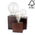 Настолна лампа VINCENT 3xE27/15W/230V бук - FSC сертифицирана