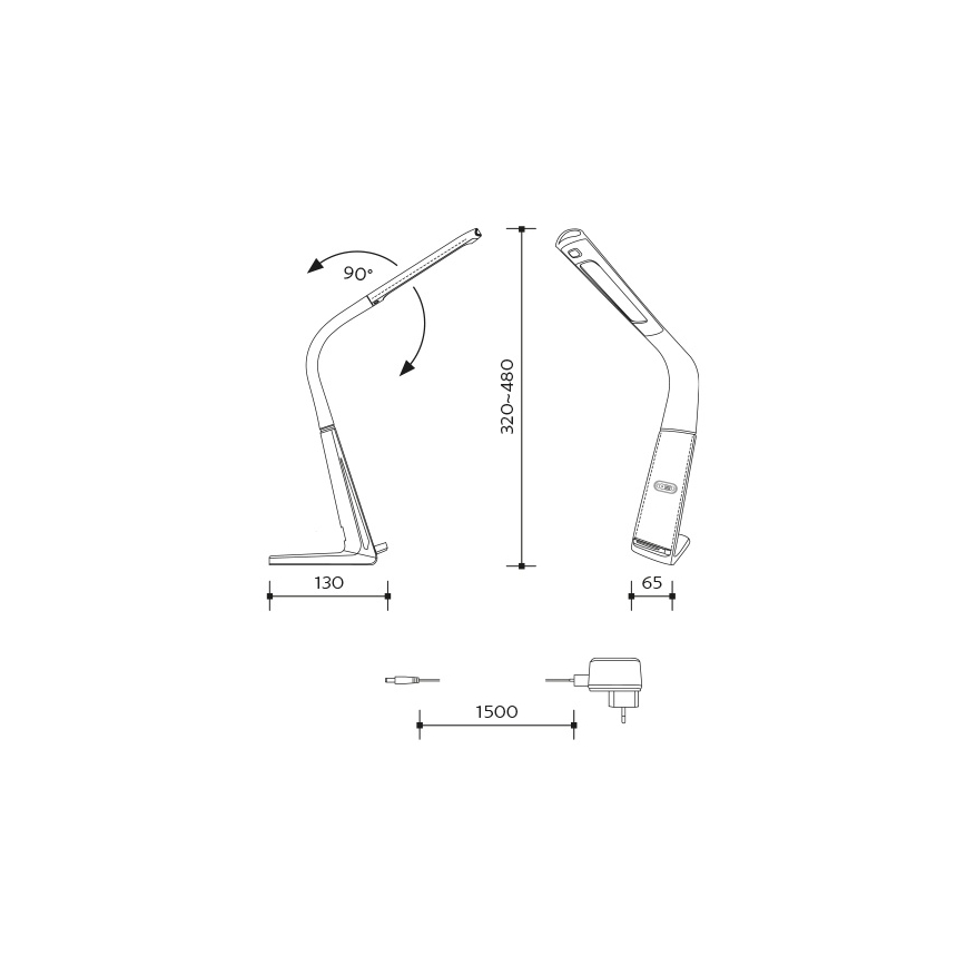 Димируема LED настолна лампа с безжично зареждане и сензор за движение LORD EVO LED/8W/230V 3000K/4500K/6000K бяла