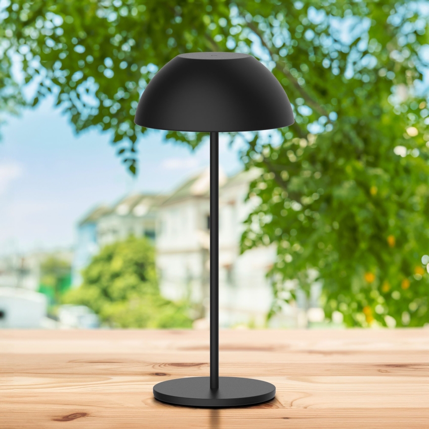 LED регулируема сензорна външна настолна лампа TANZANIA LED/1,8W/5V USB 1800 mAh IP44 черна