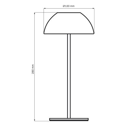 LED регулируема сензорна външна настолна лампа TANZANIA LED/1,8W/5V USB 1800 mAh IP44 черна