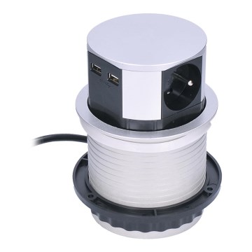 Настолна колона разклонител 2x230V + 2xUSB