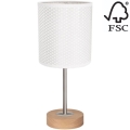 Настолна лампа BENITA 1xE27/60W/230V 30 см бял/дъб – FSC сертифицирано