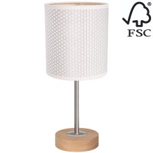 Настолна лампа BENITA 1xE27/60W/230V 30 см кремав/дъб – FSC сертифицирано