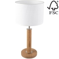 Настолна лампа BENITA 1xE27/60W/230V 48 см бял/дъб – FSC сертифицирано