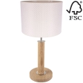Настолна лампа BENITA 1xE27/60W/230V 48 см кремав/дъб – FSC сертифицирано
