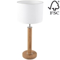 Настолна лампа BENITA 1xE27/60W/230V 61 см бял/дъб – FSC сертифицирано