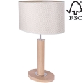 Настолна лампа MERCEDES 1xE27/40W/230V 46 см кремав/дъб – FSC сертифицирано