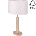 Настолна лампа MERCEDES 1xE27/40W/230V 60 см кремав/дъб – FSC сертифицирано