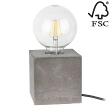Настолна лампа STRONG 1xE27/25W/230V бетон - FSC сертифициран