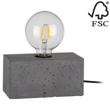 Настолна лампа STRONG DOUBLE 1xE27/25W/230V бетон - FSC сертифицирана