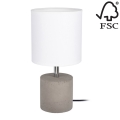 Настолна лампа STRONG ROUND 1xE27/25W/230V бетон - FSC сертифицирана