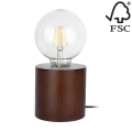 Настолна лампа TRONGO ROUND 1xE27/25W/230V бук- FSC сертифицирана