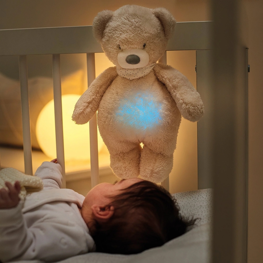 Nattou - Приятел за гушкане с мелодия и светлина SLEEPY BEAR 4в1 бежов