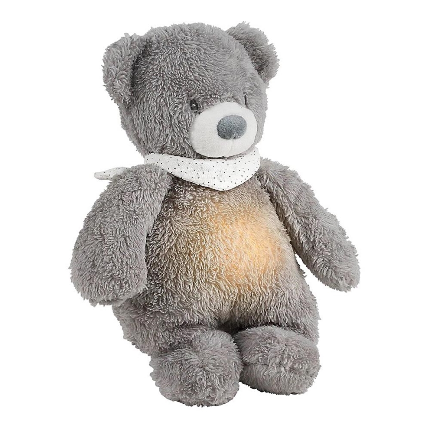Nattou - Приятел за гушкане с мелодия и светлина SLEEPY BEAR 4в1 сив