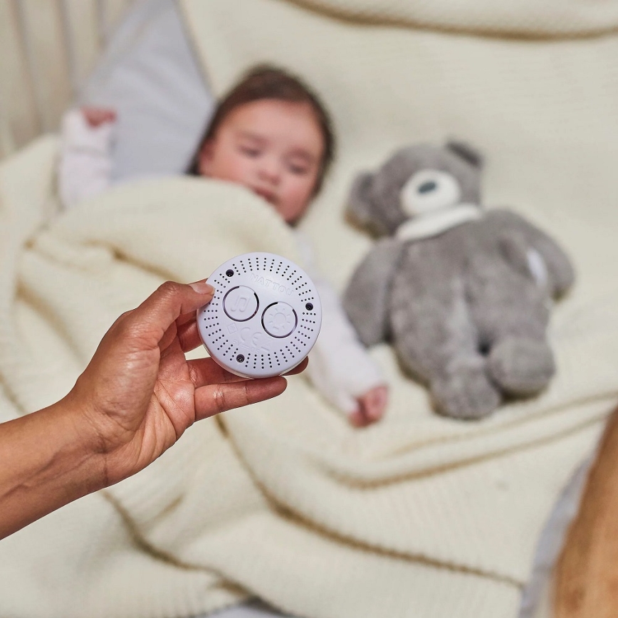 Nattou - Приятел за гушкане с мелодия и светлина SLEEPY BEAR 4в1 сив