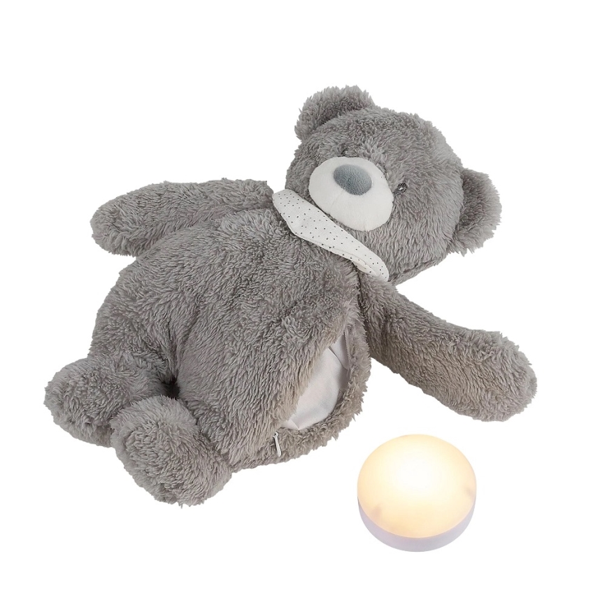 Nattou - Приятел за гушкане с мелодия и светлина SLEEPY BEAR 4в1 сив
