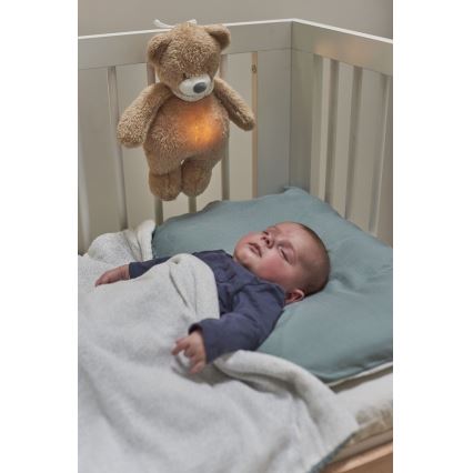 Nattou - Приятел за гушкане с мелодия и светлина SLEEPY BEAR 4в1 кафяв