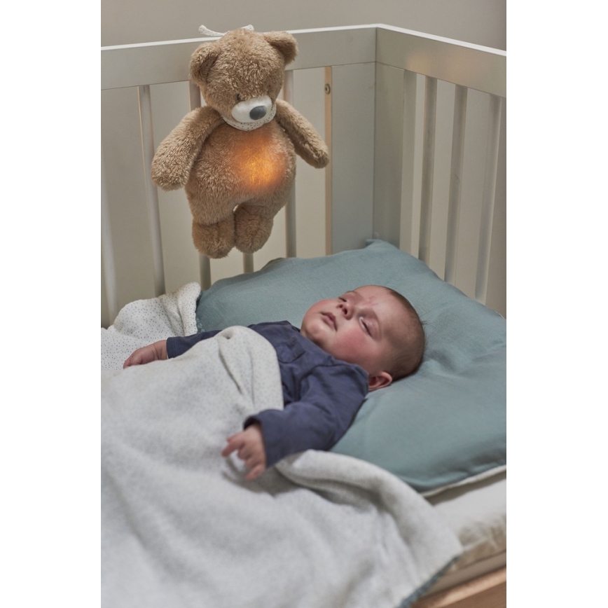 Nattou - Приятел за гушкане с мелодия и светлина SLEEPY BEAR 4в1 кафяв