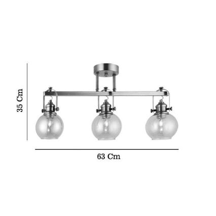 Накладен полилей POLINO 3xE27/40W/230V бронзов