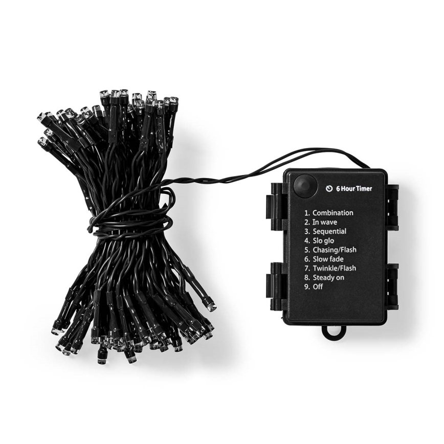 LED Коледни екстериорни лампички 192xLED/7 функции/3xAA 14,9м IP44 топло бели