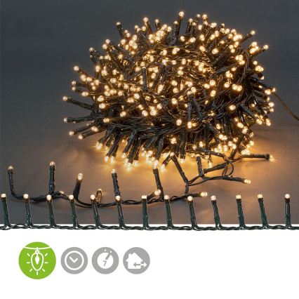 LED външна коледна гирлянда 400xLED/7 функции 11m IP44 топло бяло