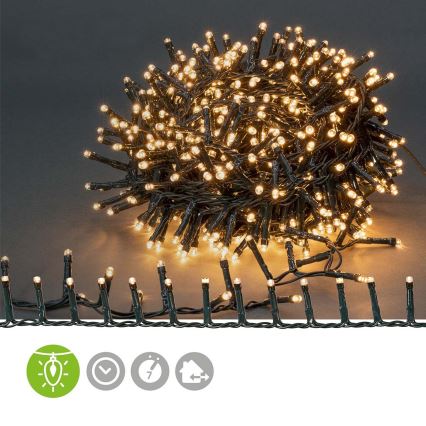 LED Екстериорни Коледни лампички 560xLED/7 функции 14м IP44 топло бели