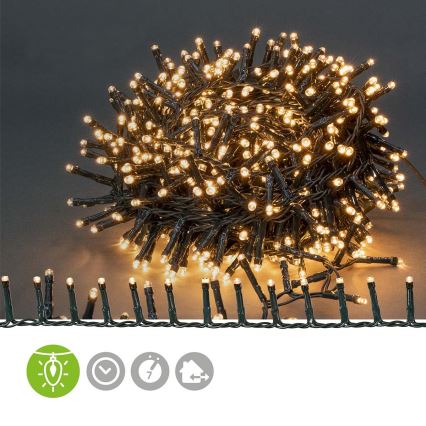 LED външна гирлянда 700 LED, 7 режима, 17 m, IP44, топла бяла
