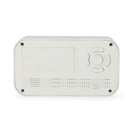 Дигитален часовник с будилник, термометър и влагомер, 2xAA, бял