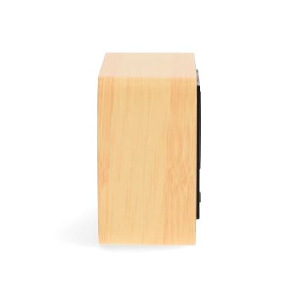 Дигитален будилник с LED дисплей и термометър, 5V/3xAAA, дървен корпус