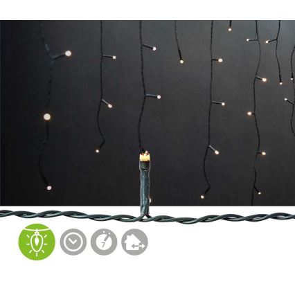 LED Екстериорни Коледни лампички 180xLED/7 функции 10,9м IP44 топло бели