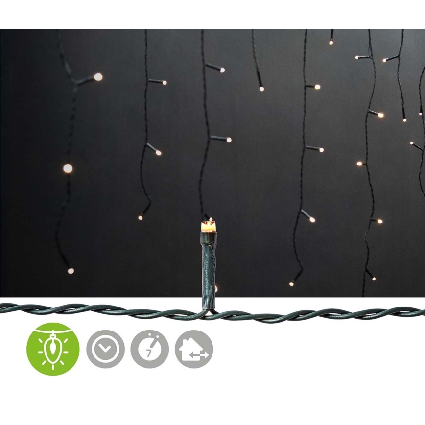 LED Екстериорни Коледни лампички 180xLED/7 функции 10,9м IP44 топло бели