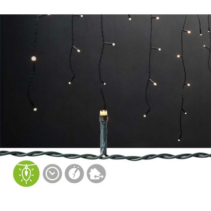 LED външна завеса 360xLED/7 функции 14m IP44 топла бяла светлина