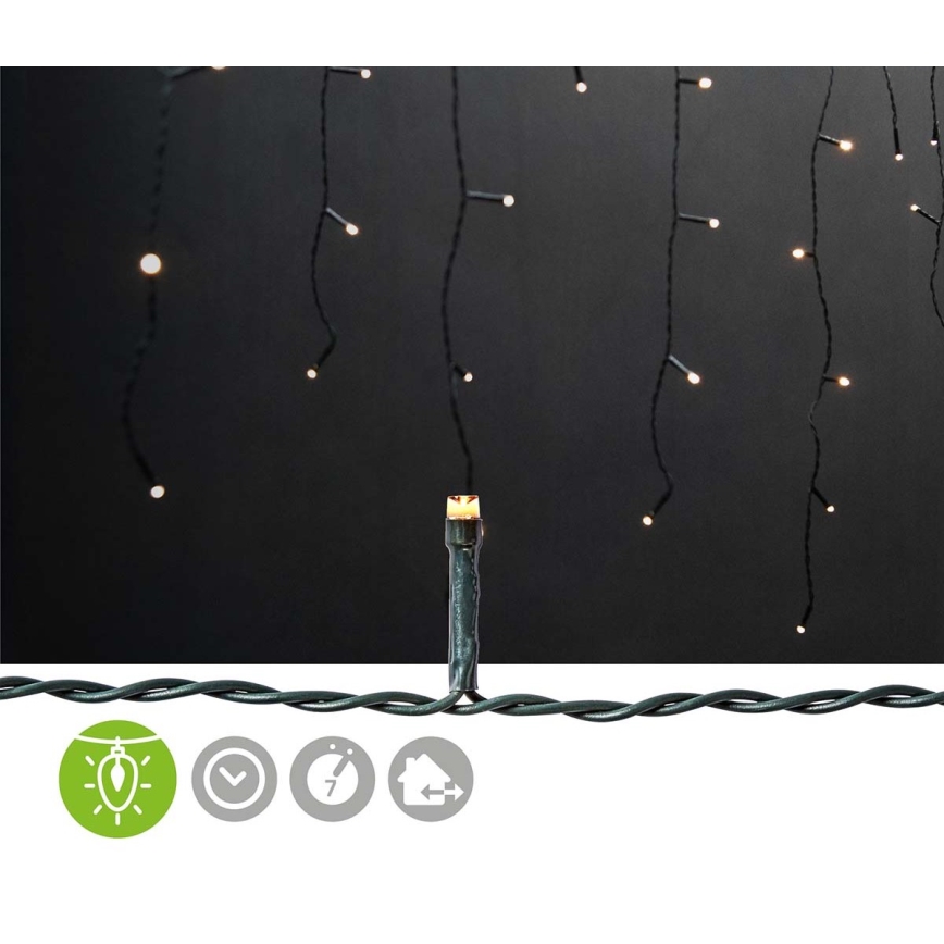 LED външна завеса 360xLED/7 функции 14m IP44 топла бяла светлина