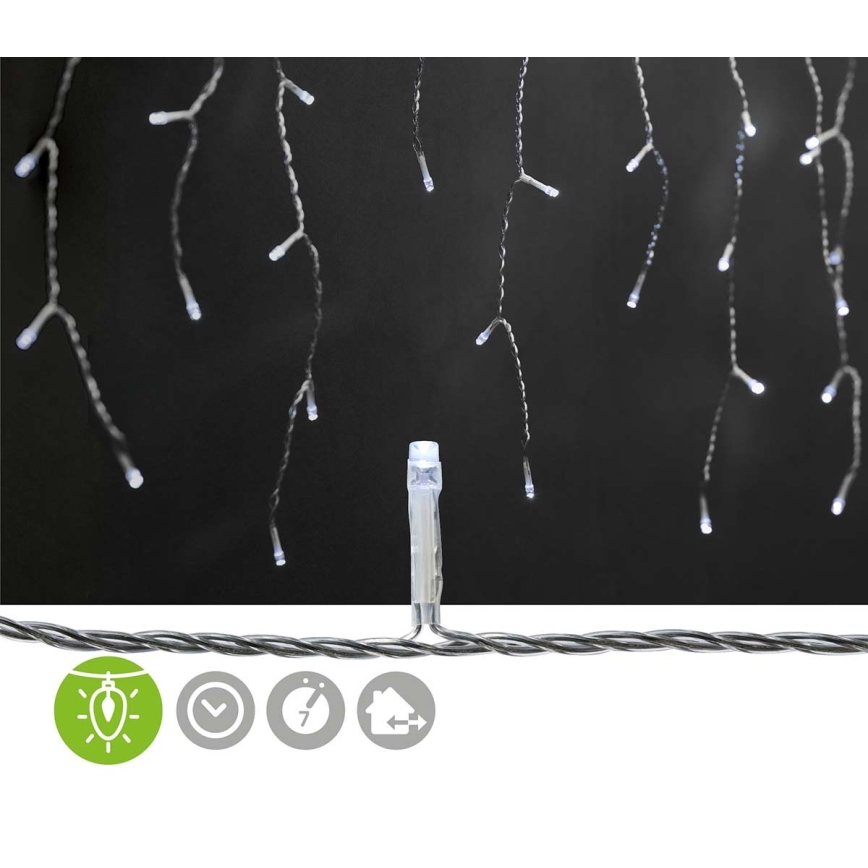 LED Екстериорна Коледна завеса 360xLED/7 функции 14м IP44 студено бял